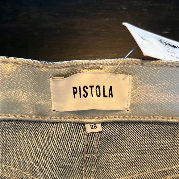 *NWT* Pistola Cassie Silver Metallic Straight Leg Jeans - Picture 5 of 9